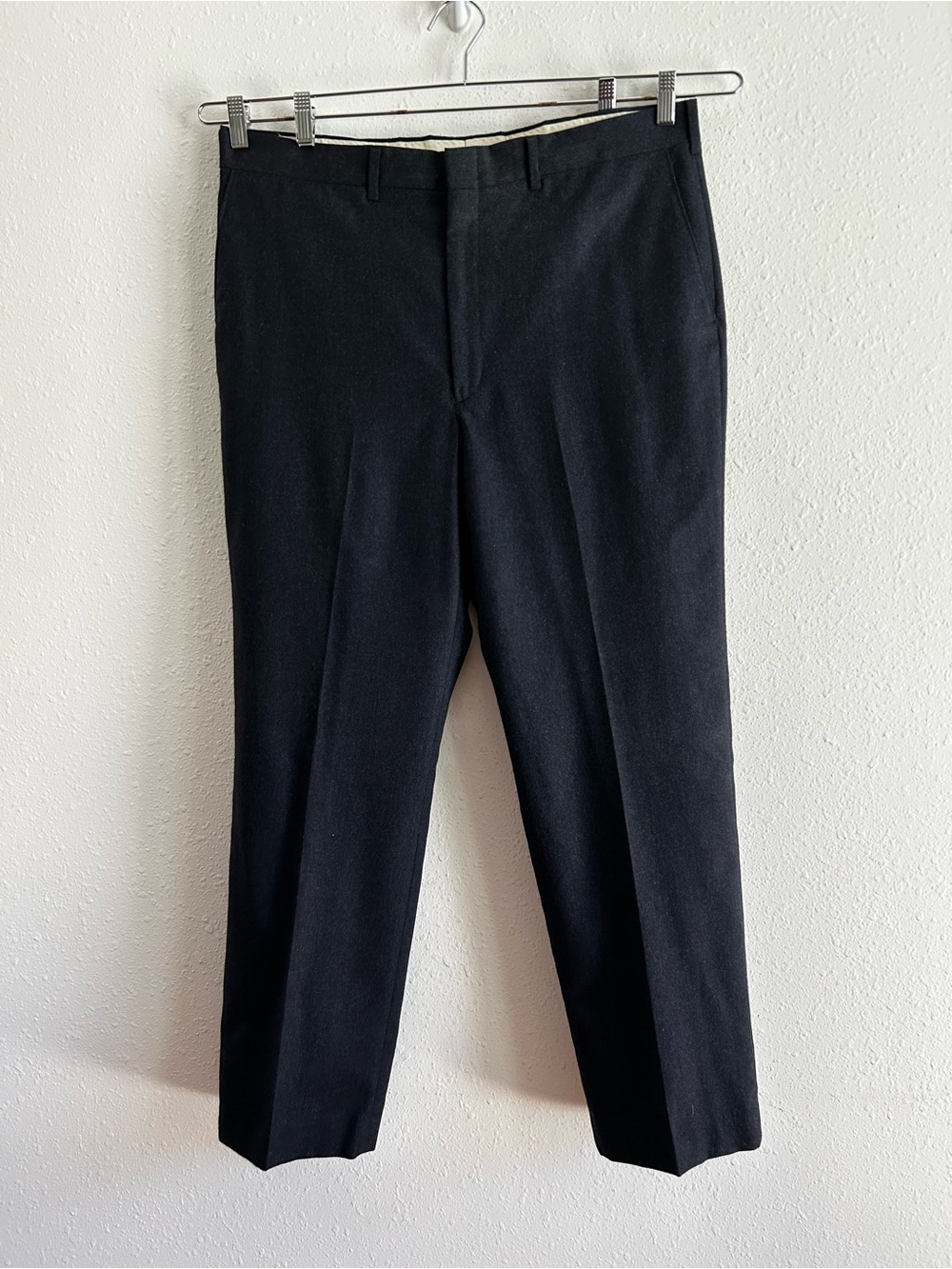 Vtg Old Money USA 38x31 Navy Blue 100% Wool Trousers Mens Pants Haggar Imperial
